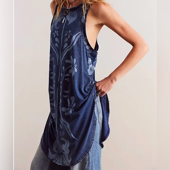 NWOT Free People We The Free Lilah Tank Tunic in Indigo Size Small - Picture 11 of 11